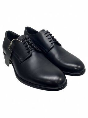 MOMA Mens Size US 9 EU 42 Black Leather Derby Dress Shoes Lace Up Round Toe
